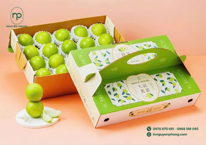 in hộp giấy đựng trái cây với công nghệ hiện đại